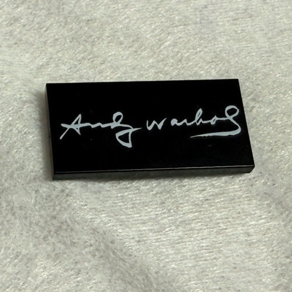 LEGO Black Tile 2x4 Printed Andy Warhol Signature Design 1 Piece